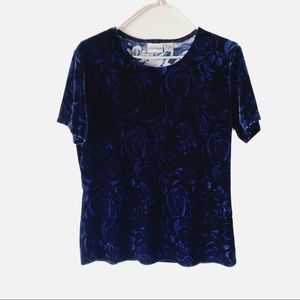Vintage Dark Blue Velvet Shirt